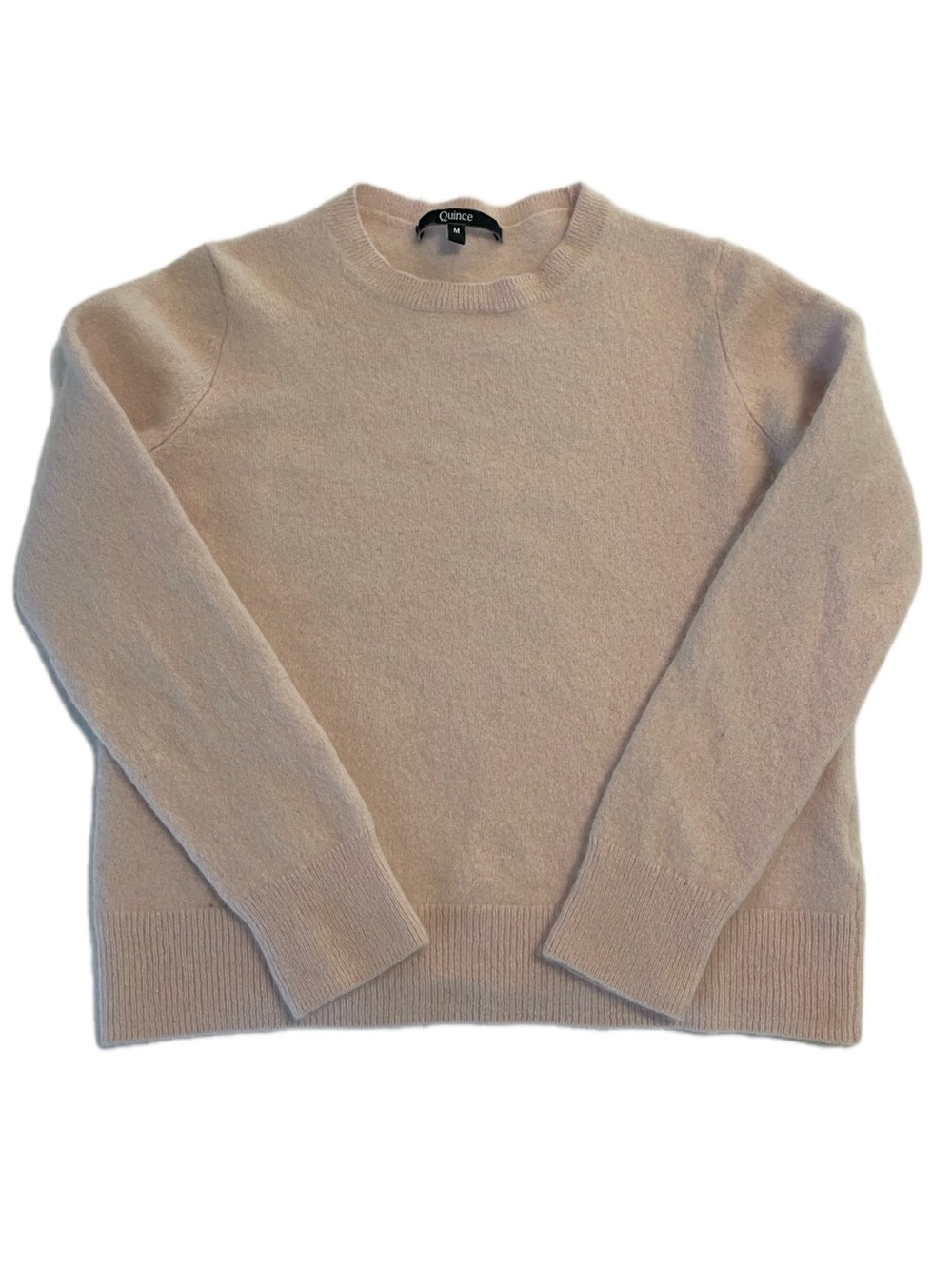 Quince Cashmere Sweater Medium Light Pink Long Sleeves Quiet Luxury